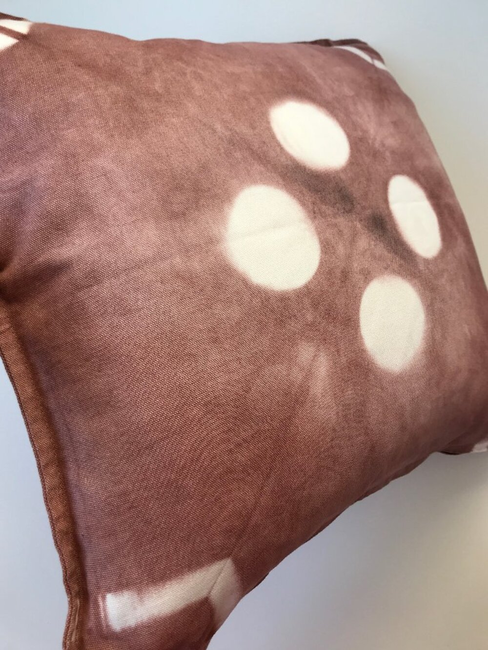 Hand Dyed Cotton Pillow Cover: Earth Tone Abstract Design (19x19")